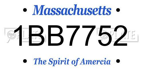 1BB7752 Massachusetts License Plate