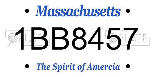 1BB8457 Massachusetts License Plate