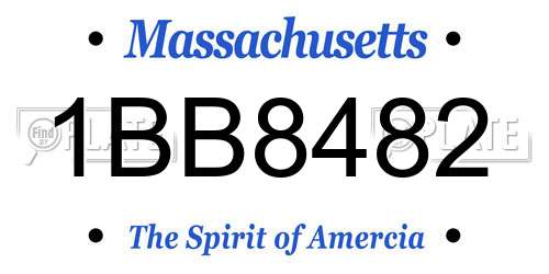 1BB8482 Massachusetts License Plate