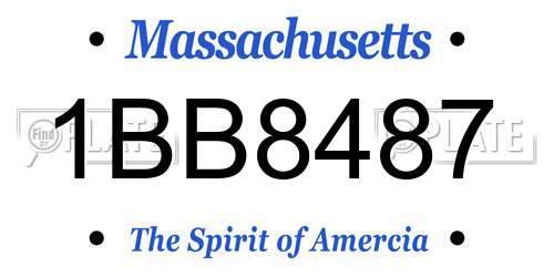 1BB8487 Massachusetts License Plate