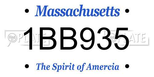 1BB935 Massachusetts License Plate