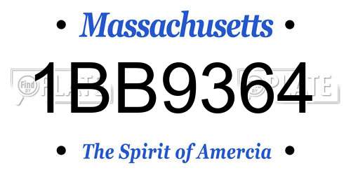 1BB9364 Massachusetts License Plate