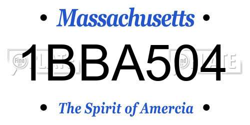 1BBA504 Massachusetts License Plate