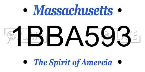 1BBA593 Massachusetts License Plate