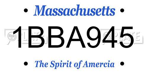 1BBA945 Massachusetts License Plate
