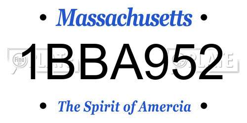 1BBA952 Massachusetts License Plate