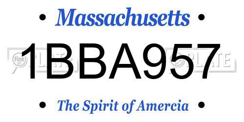 1BBA957 Massachusetts License Plate
