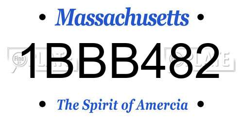 1BBB482 Massachusetts License Plate