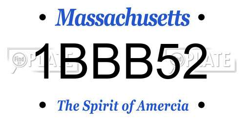 1BBB52 Massachusetts License Plate