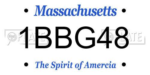 1BBG48 Massachusetts License Plate