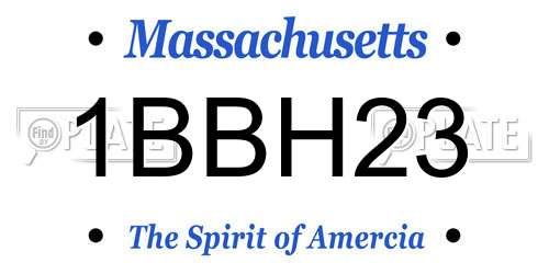 1BBH23 Massachusetts License Plate