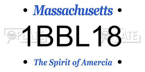 1BBL18 Massachusetts License Plate