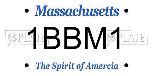 1BBM1 Massachusetts License Plate