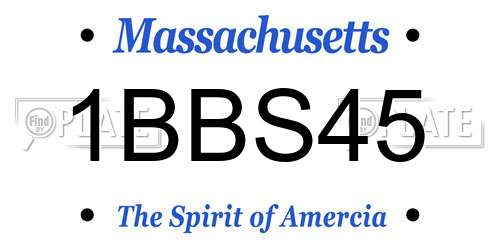 1BBS45 Massachusetts License Plate