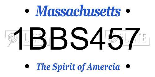 1BBS457 Massachusetts License Plate