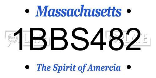 1BBS482 Massachusetts License Plate