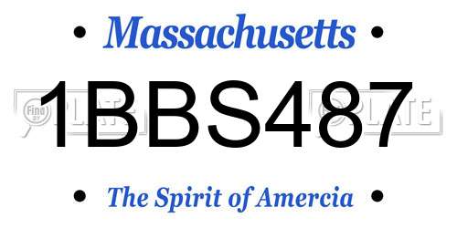 1BBS487 Massachusetts License Plate