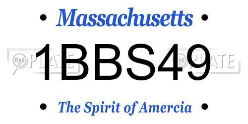 1BBS49 Massachusetts License Plate