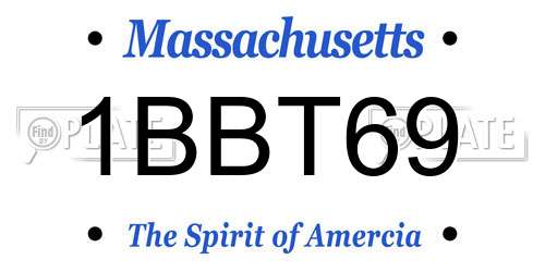 1BBT69 Massachusetts License Plate