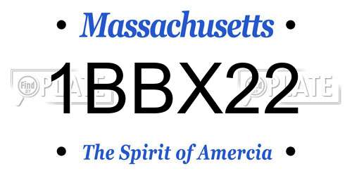 1BBX22 Massachusetts License Plate