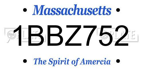 1BBZ752 Massachusetts License Plate