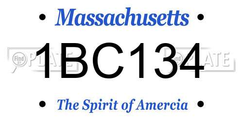 1BC134 Massachusetts License Plate