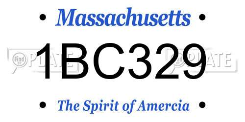 1BC329 Massachusetts License Plate