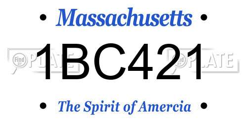 1BC421 Massachusetts License Plate