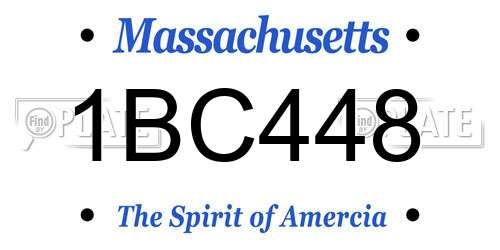 1BC448 Massachusetts License Plate