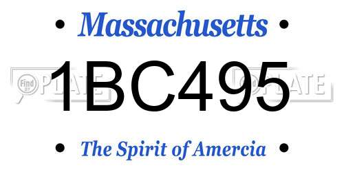 1BC495 Massachusetts License Plate