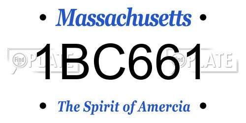 1BC661 Massachusetts License Plate