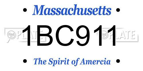 1BC911 Massachusetts License Plate