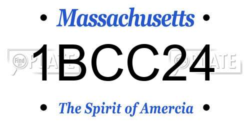1BCC24 Massachusetts License Plate