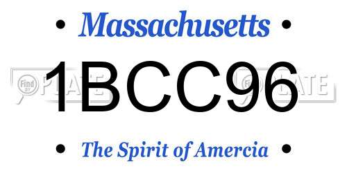1BCC96 Massachusetts License Plate