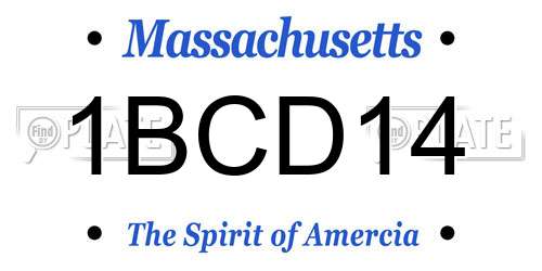1BCD14 Massachusetts License Plate