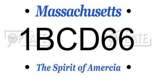 1BCD66 Massachusetts License Plate