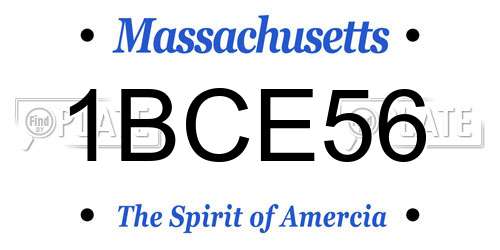 1BCE56 Massachusetts License Plate