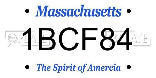 1BCF84 Massachusetts License Plate