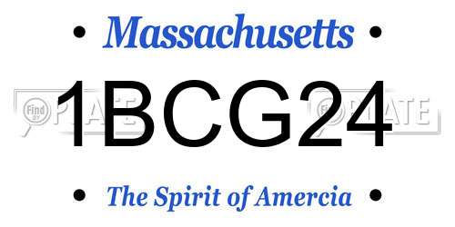 1BCG24 Massachusetts License Plate