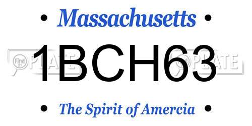 1BCH63 Massachusetts License Plate