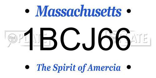 1BCJ66 Massachusetts License Plate