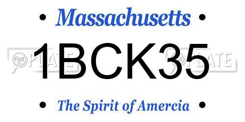 1BCK35 Massachusetts License Plate