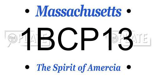 1BCP13 Massachusetts License Plate