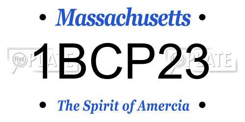 1BCP23 Massachusetts License Plate