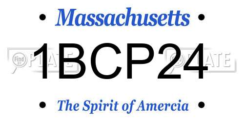 1BCP24 Massachusetts License Plate