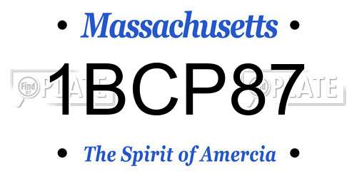 1BCP87 Massachusetts License Plate