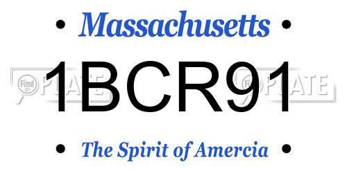 1BCR91 Massachusetts License Plate
