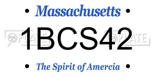 1BCS42 Massachusetts License Plate