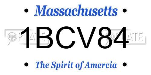 1BCV84 Massachusetts License Plate