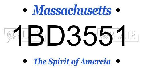 1BD3551 Massachusetts License Plate
